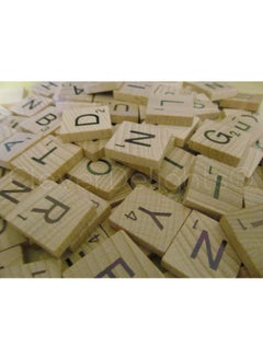 CleverDelights 100 Wood Letter Tiles - Natural Color - Complete Set - Game Replacement Pieces  - Image 1