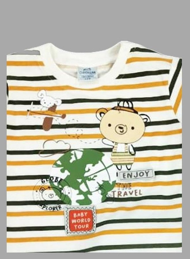 Dollar Junior Tiny Crews Baby Boys Casual T-Shirt Pant Set (KWRN10023_3-6M) Multicolour - Image 3