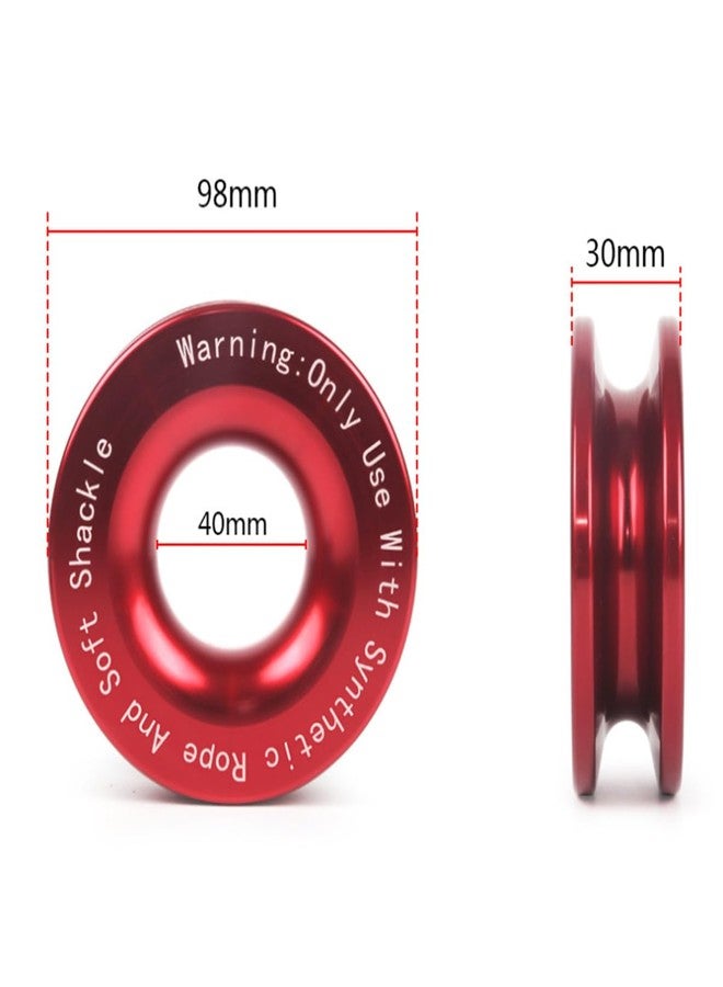 JCHL Soft Shackle Synthetic Road Recovery Rope 2PCS 1/2' X 23 Inch 56000LBS Tow Shackles + Red Recovery Ring for Sailing SUV Off Road Towing ATV Recovery - Image 3