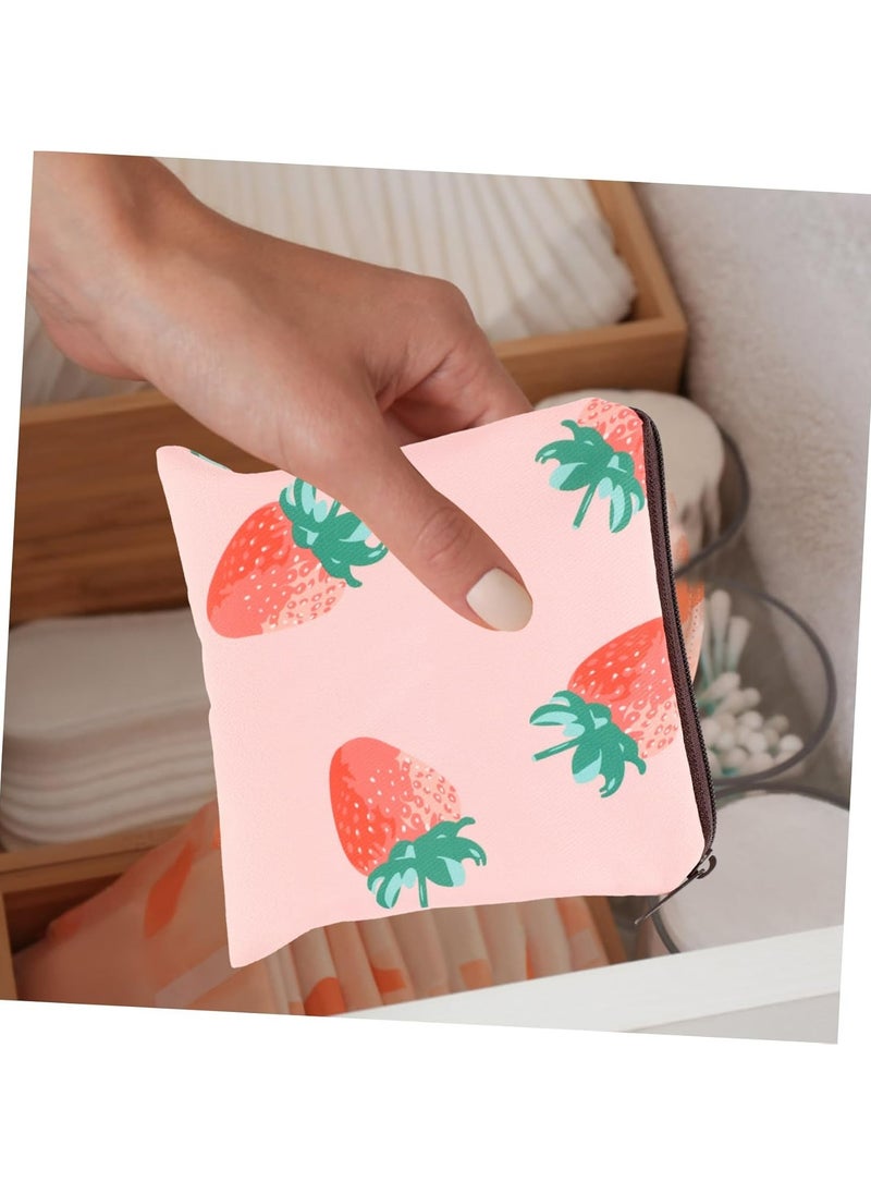 Oasisgalore 3pcs Sanitary Napkin Storage Bags - Cute Cotton Pad Organizer for Girls and Women  - Image 2