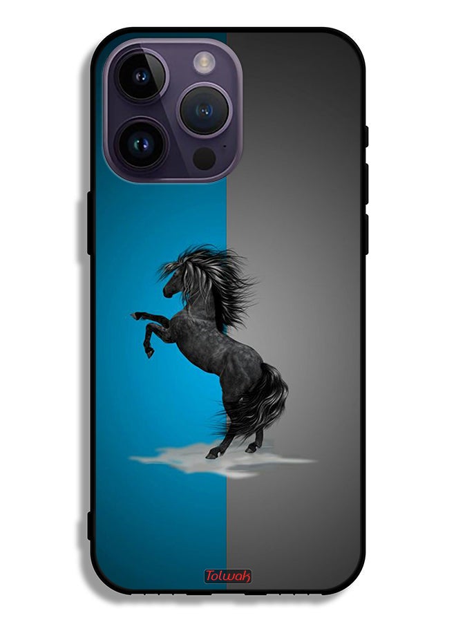 Tolwak Apple iPhone 14 Pro Max Protective Case Horse Art - Image 2