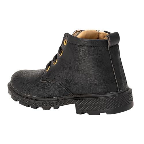 SIYA Freeplay Kids Stylish Lace-Up Ankle Boots for Boys & Girls | Side Zipper Casual Boots | Comfortable Anti-Slip Winter Boots for Kids - Image 3
