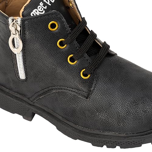 SIYA Freeplay Kids Stylish Lace-Up Ankle Boots for Boys & Girls | Side Zipper Casual Boots | Comfortable Anti-Slip Winter Boots for Kids - Image 5