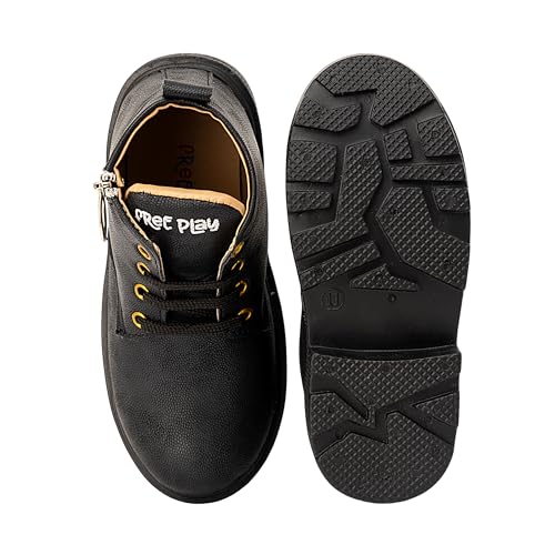 SIYA Freeplay Kids Stylish Lace-Up Ankle Boots for Boys & Girls | Side Zipper Casual Boots | Comfortable Anti-Slip Winter Boots for Kids - Image 4