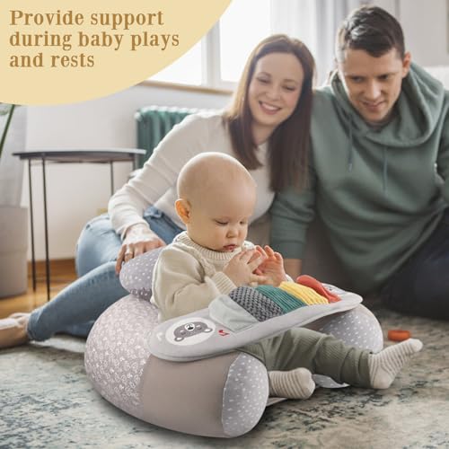 Blublu Park Upgraded Blublu Park Wider U-Shape Inflatable Sit Me Up Floor Seat for Baby 3-36 Months, Travel Portable Baby Chair with Activity Sensory Tray for Sitting Up, Indoor and Outdoor, Piano - Image 5
