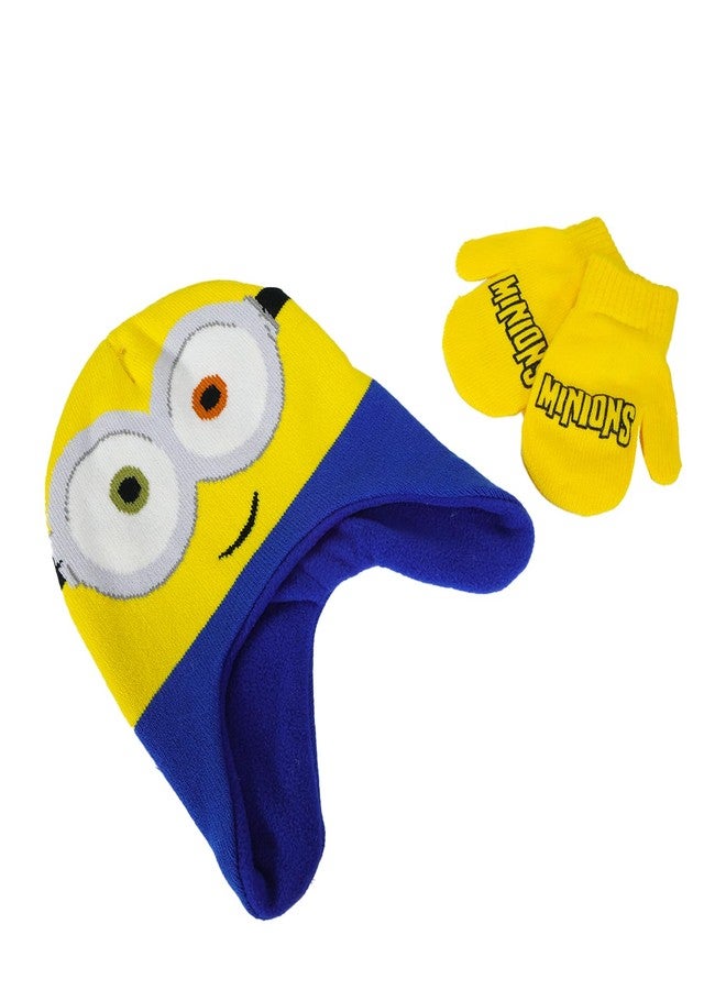 Minions Despicable Me Minions Hat and Mittens Set - Despicable Me Beanie Bundle with Knit Beanie, Mittens, Stickers, More | Minions Accessories for Toddlers - Image 2