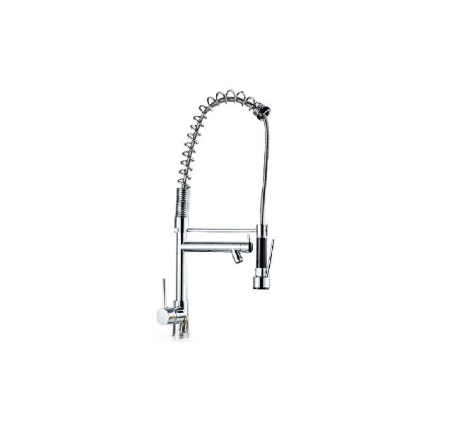 Oceanic Two-Way Kitchen Pull-Out Mixer – Chrome Sink Faucet, Brass Body, Dual Spray, Hot & Cold Water Tap