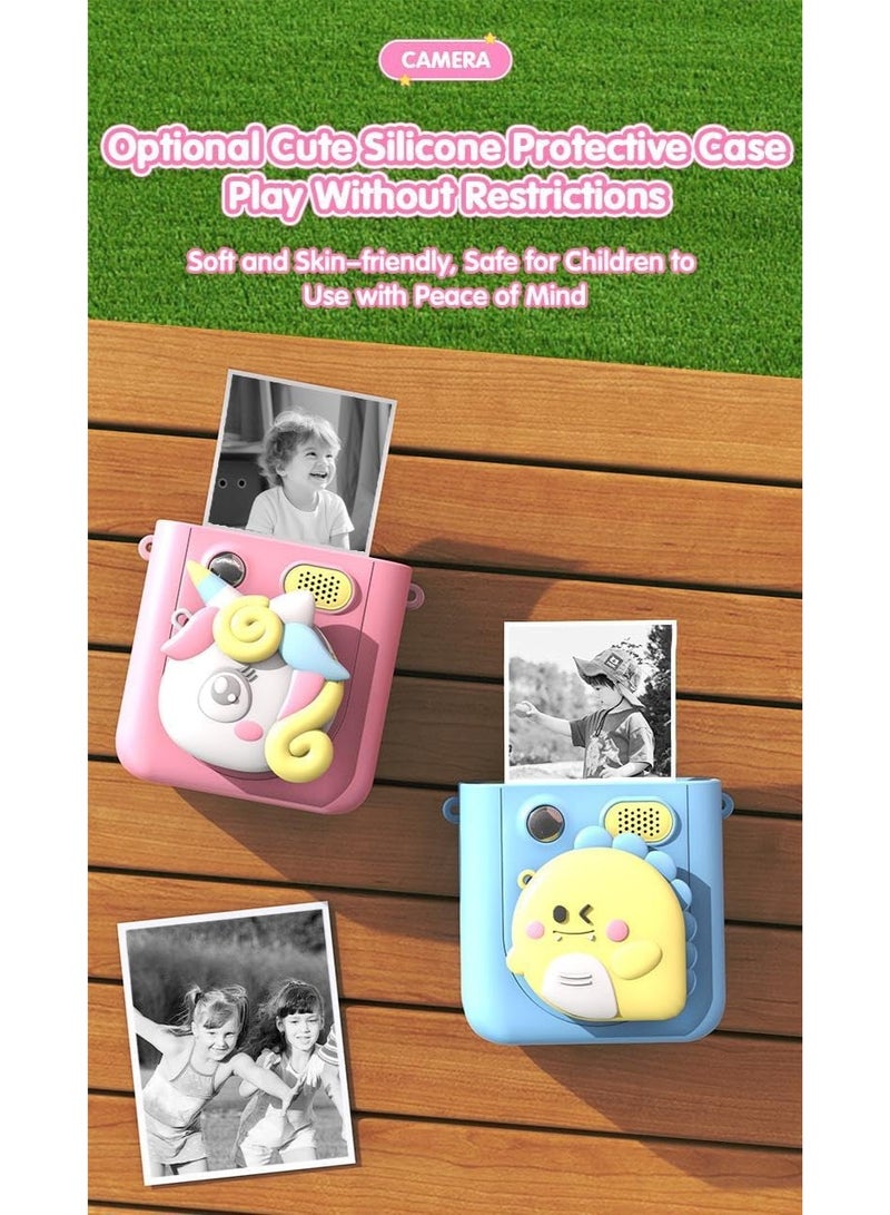 BlueFire Kids Instant Print Camera – 1080P HD Dual Lens, Instant Photo & Video Printer with 3 Paper Rolls, 32GB SD Card & DIY Stickers – Perfect Creative Gift for Boys & Girls Ages 4–12 (Pink) - Image 5
