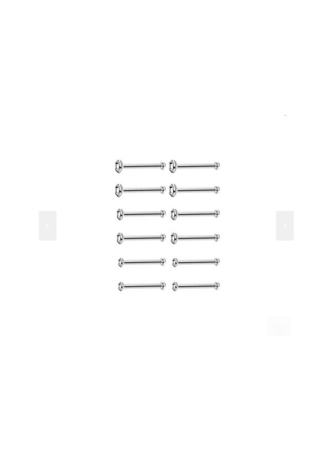 KeyZone 60-Piece Stainless Steel Rhinestone Studded Nose Ring - Image 2