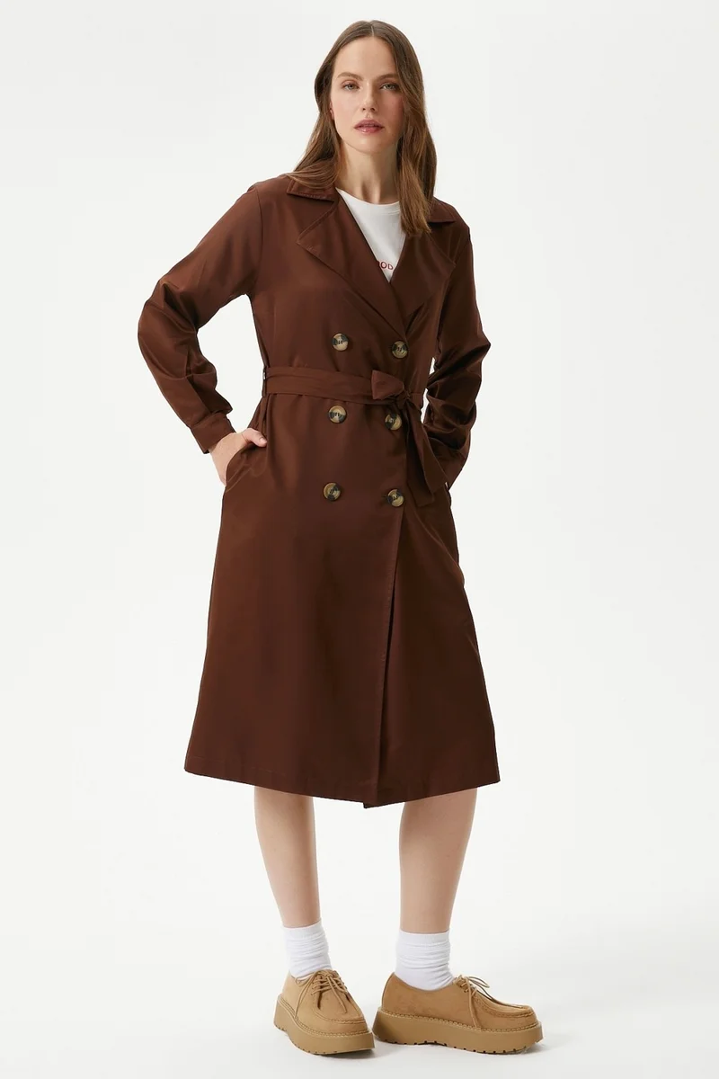 Ritnice Women's Light Seasonal Brown Trench Coat