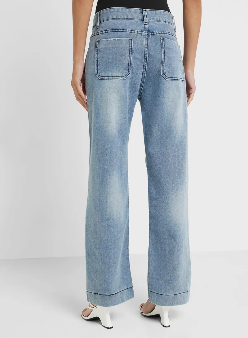 Ginger High Rise Wide Leg Jeans