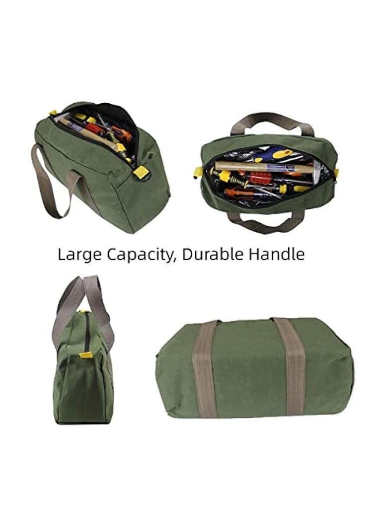 erorex Wide Mouth Canvas Tool Bag, Heavy Duty Tool Storage, Large Capacity Tool Tote for Electricians, Power Tool Organizer Pouch  - Image 3