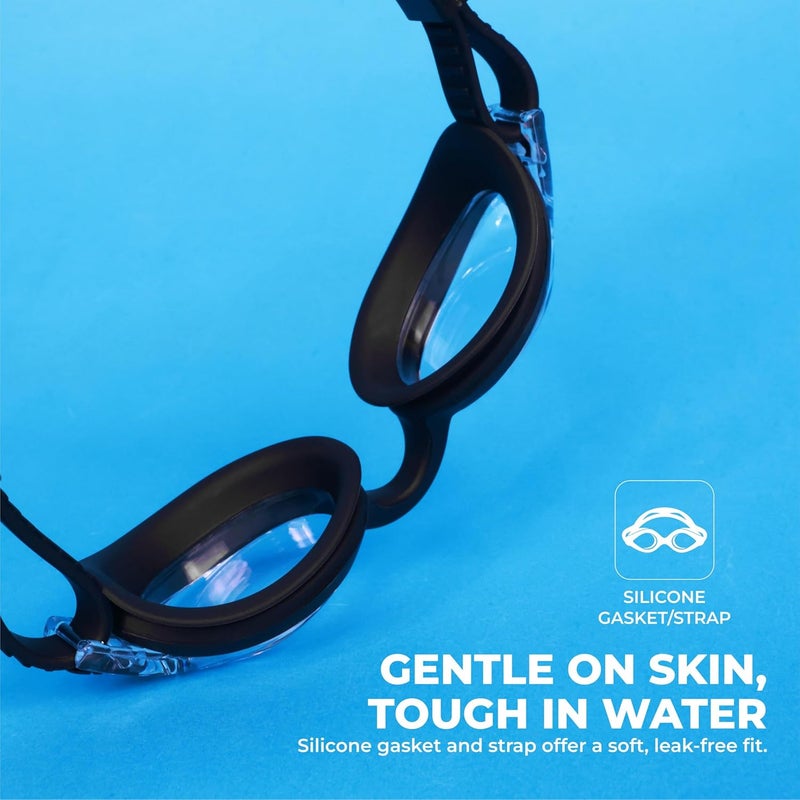 Nivia Scool Jr Swimming Goggles for Kids - Anti Fog, UV Protection, Comfort Fit - Black - Image 3