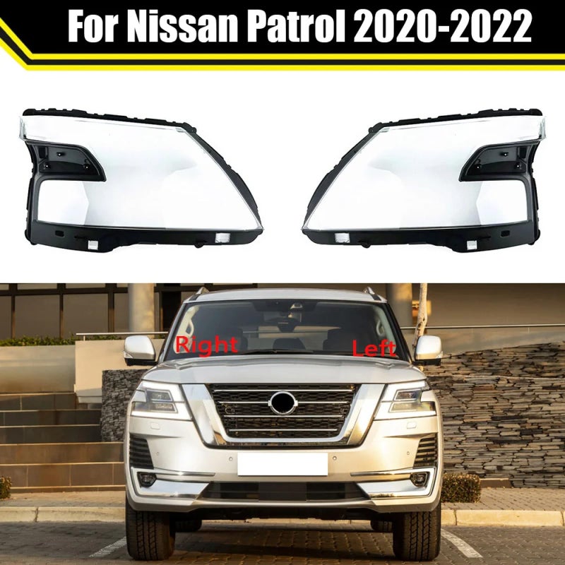 Generic CHROX For Nissan Patrol 2020-2022, Car Headlamp Caps Head Lamp Light Lampshade Lampcover Auto Glass Lens Shell Headlight Cover  - Image 2