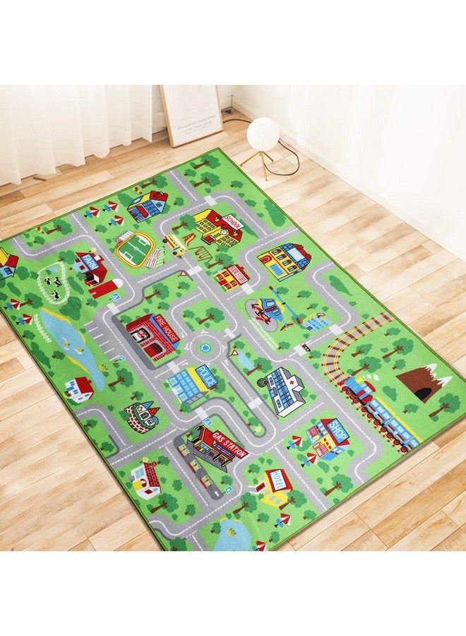 Capslpad Kids Educational Play Rug - 6.6' x 5' Traffic Road Car Mat Learning Play Game Area Rug for Playroom, Living Room, Nursery Room Decor - Image 3