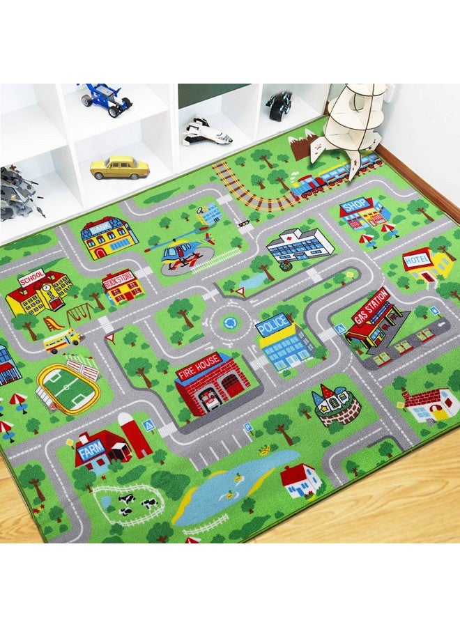 Capslpad Kids Educational Play Rug - 6.6' x 5' Traffic Road Car Mat Learning Play Game Area Rug for Playroom, Living Room, Nursery Room Decor - Image 1