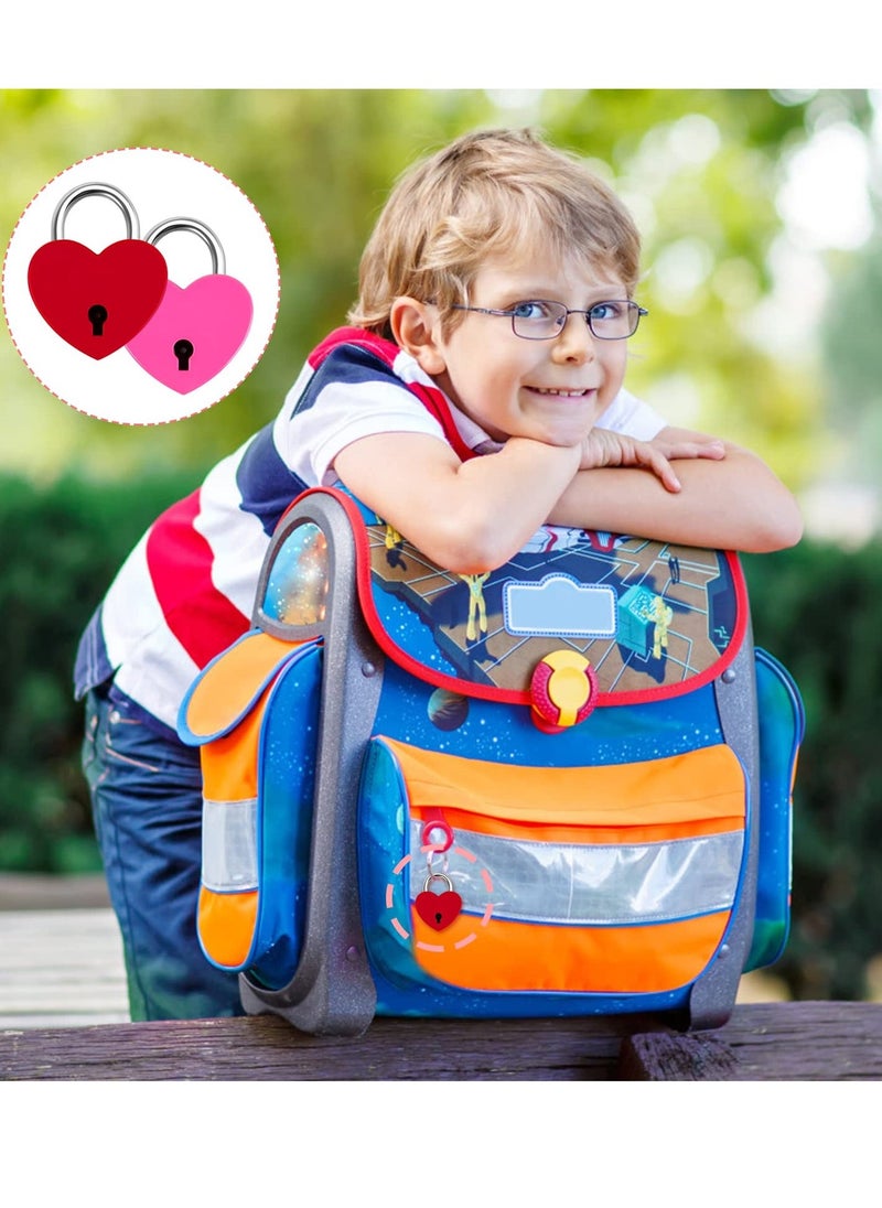 7 Piece Small Padlock Mini Lock Alloy Heart Shaped Lock with Key Suitcase Lock Lock Locker Decorative Diary Lock Love Decorative Lock for Box Diary Luggage (Multi Color) - Image 2