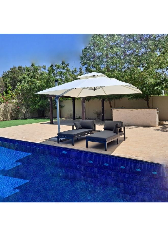 Swin Furniture Swin 360 Degree Rotatable Aluminum Stand Outdoor Garden Balcony Umbrella Parasol with Stone Base  - Image 3