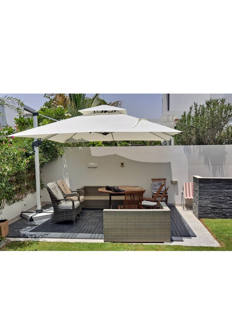Swin Furniture Swin 360 Degree Rotatable Aluminum Stand Outdoor Garden Balcony Umbrella Parasol with Stone Base  - Image 2