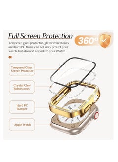 واي آند دي غلاف مقاوم للماء مع واقي شاشة لساعة AppleWatch 44 مم 4/5/6/6/SE مدمج به زجاج مقوى مدمج في غلاف زجاجي صلب من الكمبيوتر الشخصي غطاء حماية كامل  - Image 4