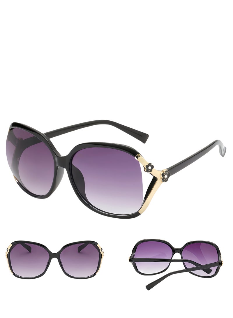 نظارات شمسية نسائية كبيرة الحجم مستقطبة، نظارات شمسية جديدة من كاميليا، رمادي متدرج - Image 1