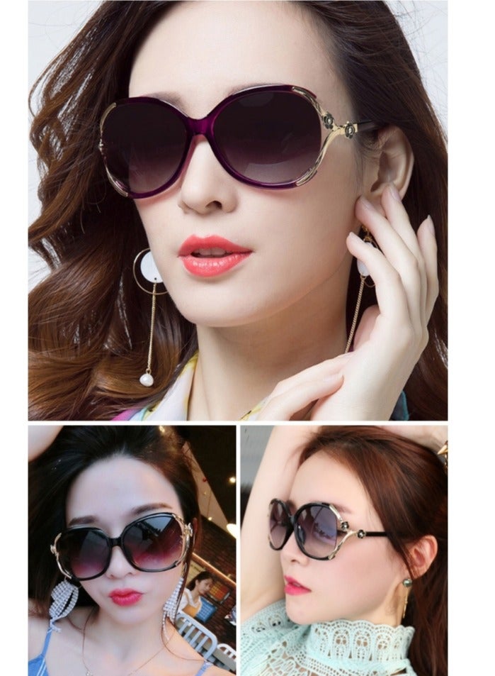 نظارات شمسية نسائية كبيرة الحجم مستقطبة، نظارات شمسية جديدة من كاميليا، رمادي متدرج - Image 5