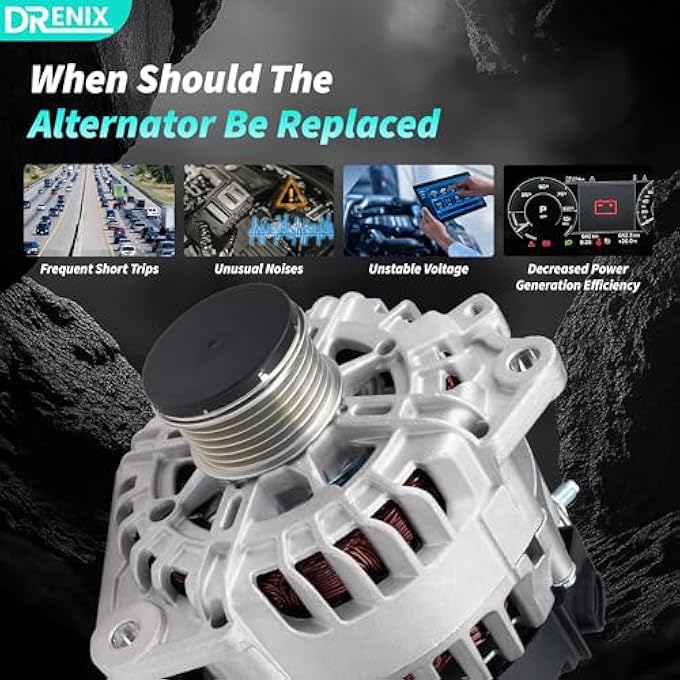 DRENIX Upgraded High Output Alternator 23100-JA02A For/Nissan Altima Rouge Sentra Rogue Select 2.5L L4 12V 110Amp CW 6-Groove Pulley 23100-JA02B, 23100-JA02C, 23100-JA04A, 23100-JA04C - Image 5