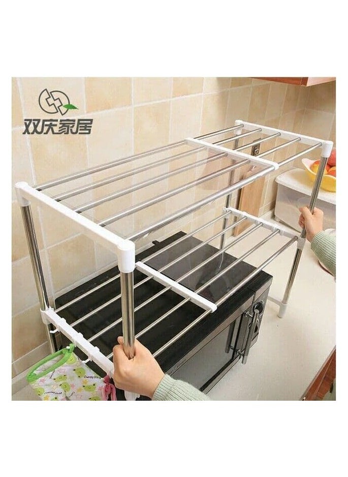 Generic - Adjustable Stainless Steel Microwave Stand – Expandable & Heavy-Duty Kitchen Rack - Image 1