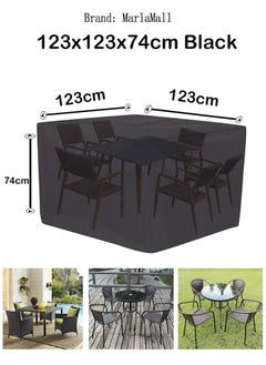 MarlaMall Outdoor Furniture Cover 123x123x74cm Black 210D  - Image 2