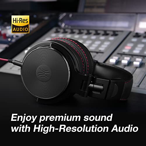 OneOdio Hi-Res Over Ear Headphones for Studio Monitoring and Mixing, Sound Isolation, Protein Leather Earcups, 50mm Driver Unit, Wired Headphones for AMP Guitar Keyboard (Pro-50 Black) - Image 2