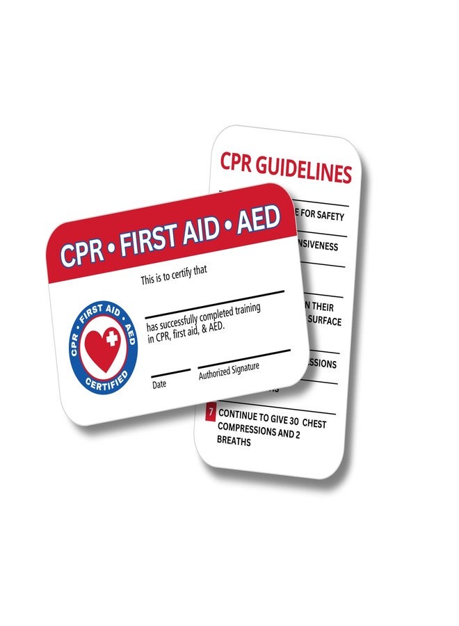 Lashicorn CPR and First Aid AED Certification Cards | 5 pk 2.25x3.5 ...