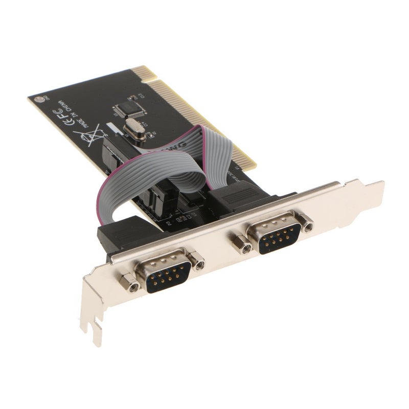 2 Port DB9 RS-232 Serial PCI Controller Card Support Windows XP 2000 PC - Image 1