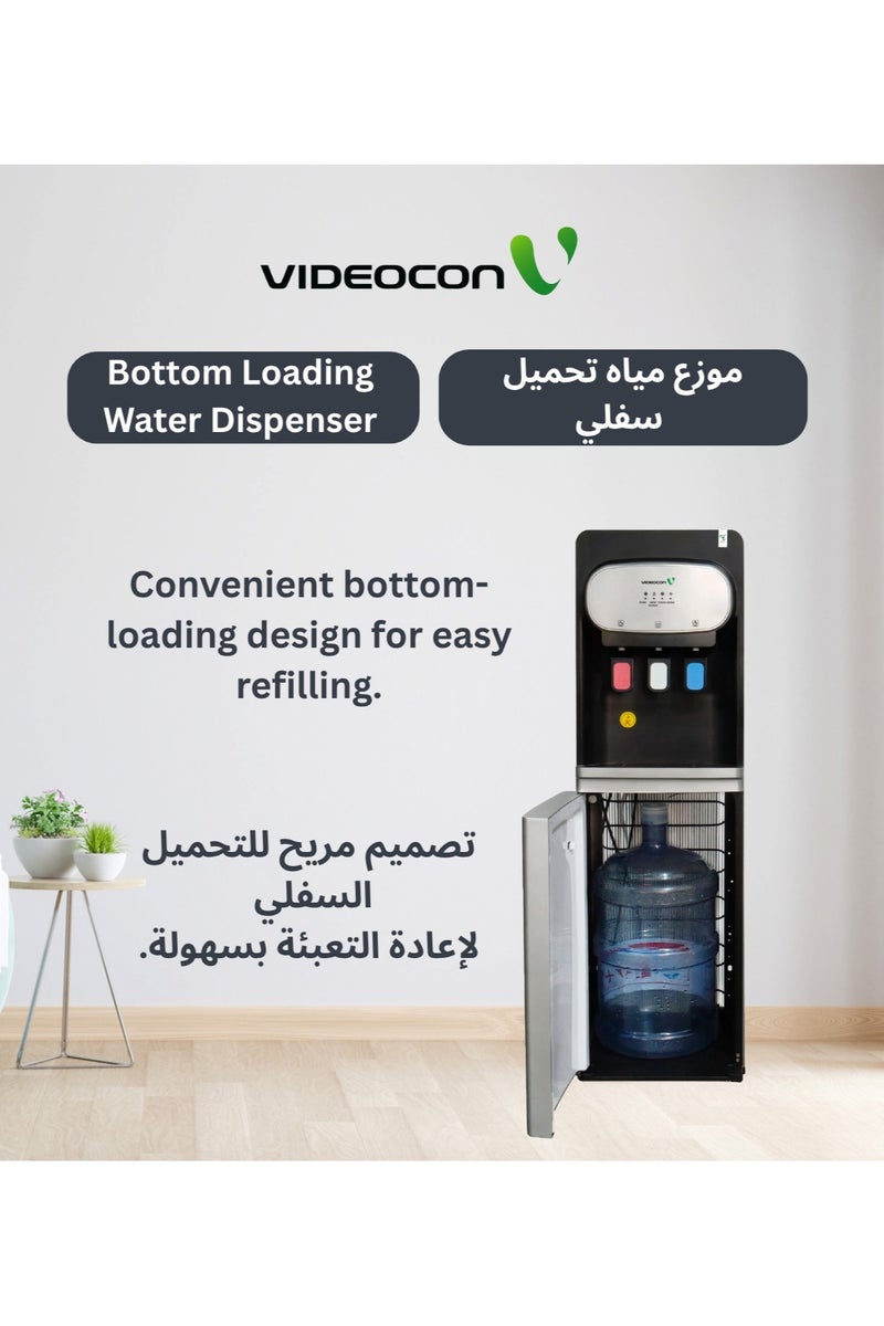 VIDEOCON Videocon Bottom Loading Water Dispenser | Hot, Normal & Cold Water | Water Level Sensor | Compressor Cooling | Child Safety Lock | Stainless Steel Tank - VWDBLS01 - Image 2