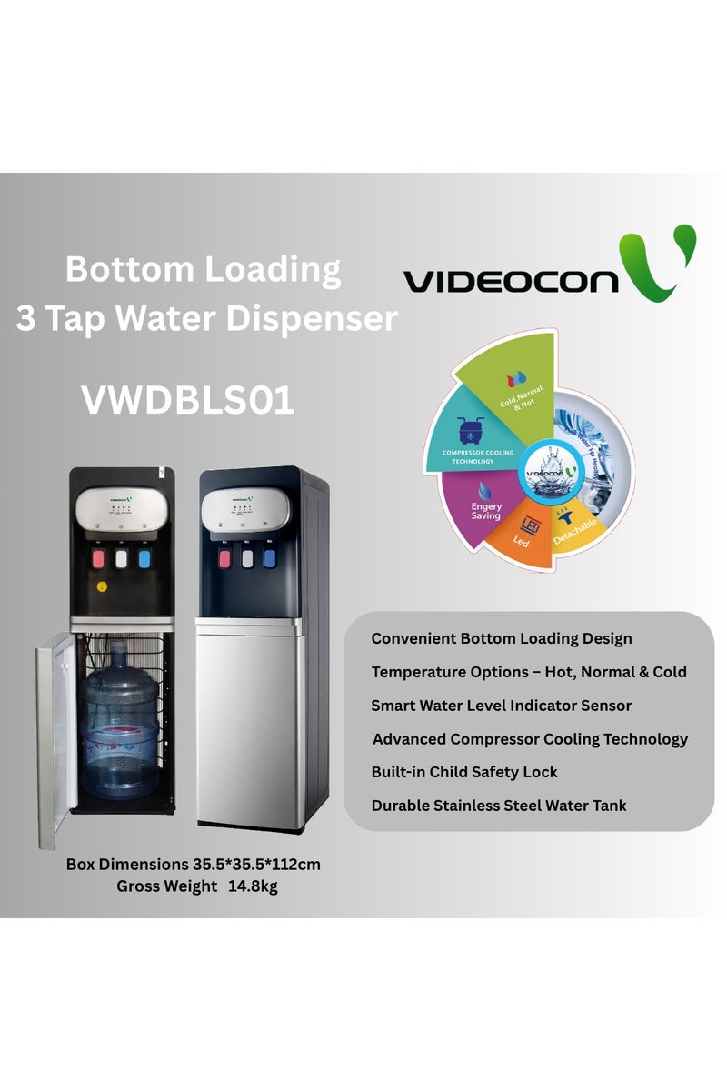VIDEOCON Videocon Bottom Loading Water Dispenser | Hot, Normal & Cold Water | Water Level Sensor | Compressor Cooling | Child Safety Lock | Stainless Steel Tank - VWDBLS01 - Image 5