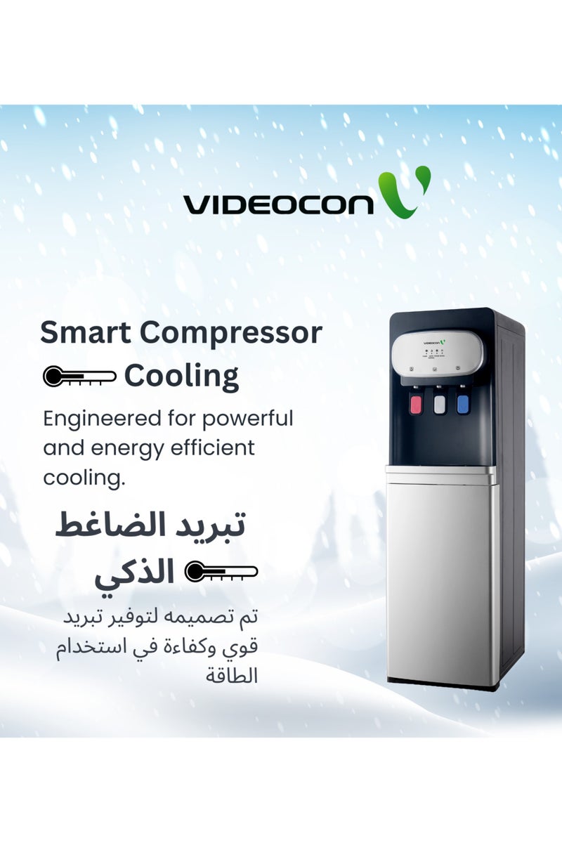VIDEOCON Videocon Bottom Loading Water Dispenser | Hot, Normal & Cold Water | Water Level Sensor | Compressor Cooling | Child Safety Lock | Stainless Steel Tank - VWDBLS01 - Image 4