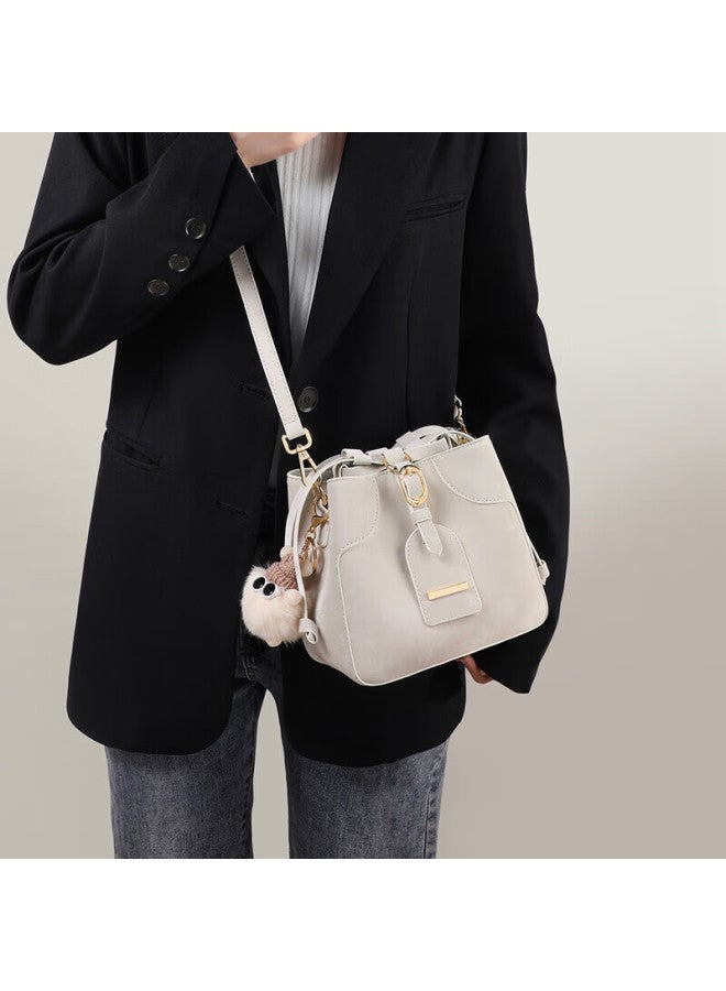 Viney Cowhide Handbag Women's Fashion Crossbody Bucket Bag Lightweight Single Shoulder Bag Birthday Gift High-end Feeling For Girlfriend Wife - Image 2