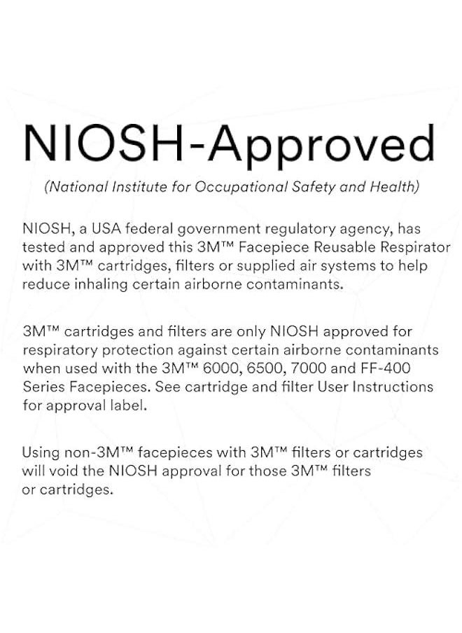 Arabest - Rugged Comfort Half Facepiece Respirator with Quick Latch, NIOSH Approved, Cool Flow Valve, Bayonet Connection, Silicone Seal, for Gases, Vapors, Dust, Maintenance, Construction. - Image 1