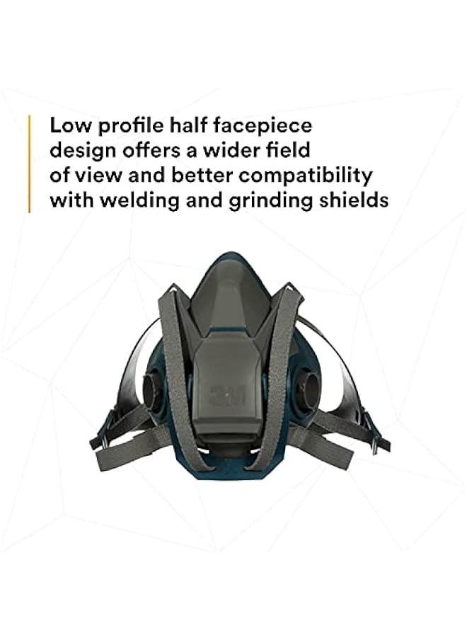 Arabest - Rugged Comfort Half Facepiece Respirator with Quick Latch, NIOSH Approved, Cool Flow Valve, Bayonet Connection, Silicone Seal, for Gases, Vapors, Dust, Maintenance, Construction. - Image 1