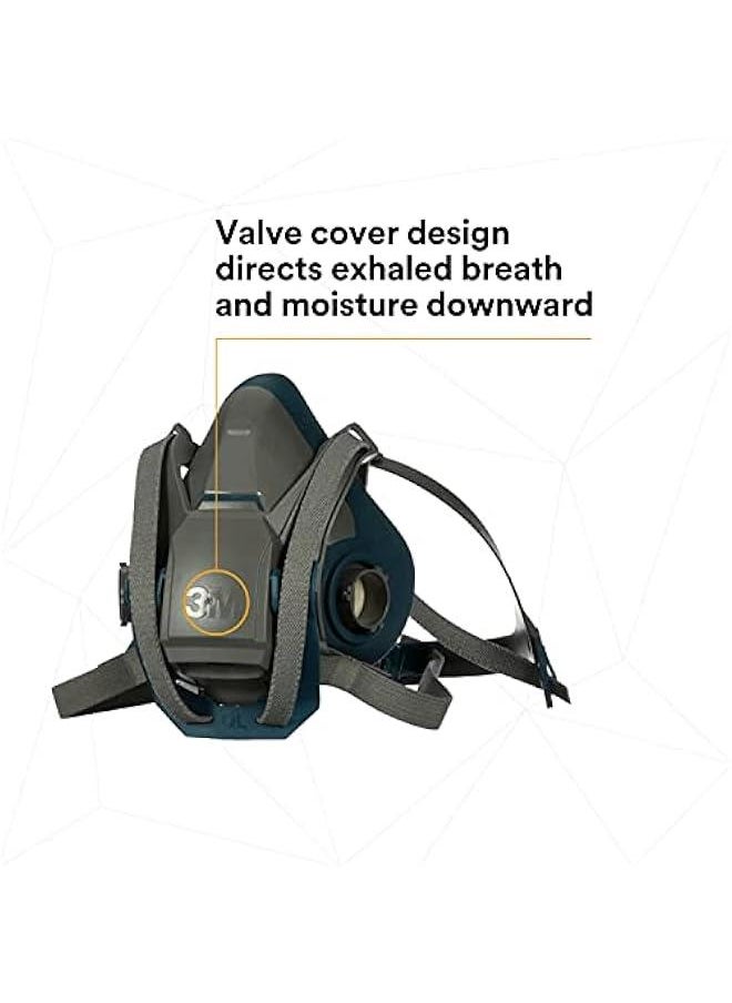 Arabest - Rugged Comfort Half Facepiece Respirator with Quick Latch, NIOSH Approved, Cool Flow Valve, Bayonet Connection, Silicone Seal, for Gases, Vapors, Dust, Maintenance, Construction. - Image 1