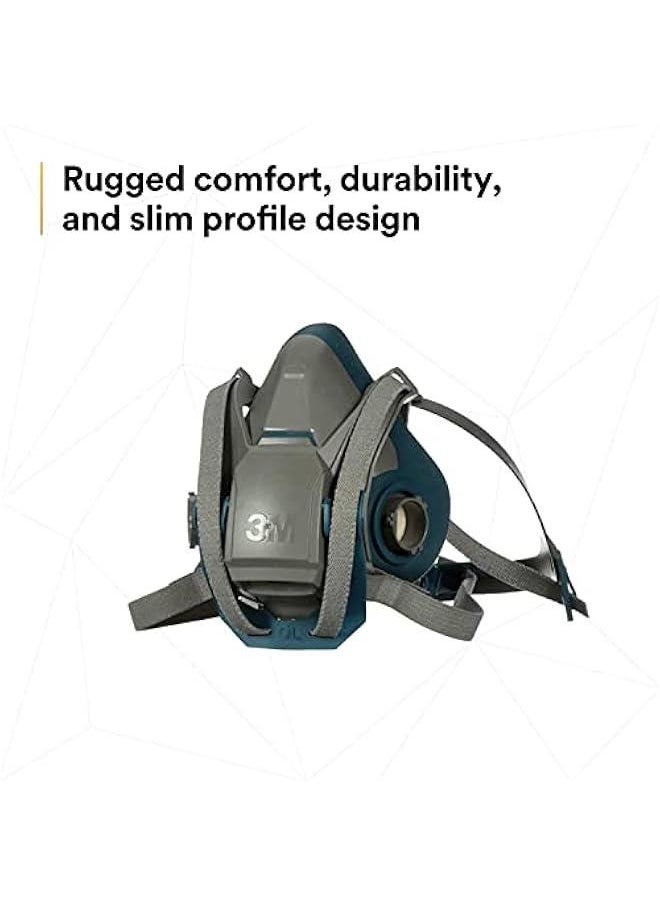 Arabest - Rugged Comfort Half Facepiece Respirator with Quick Latch, NIOSH Approved, Cool Flow Valve, Bayonet Connection, Silicone Seal, for Gases, Vapors, Dust, Maintenance, Construction. - Image 1