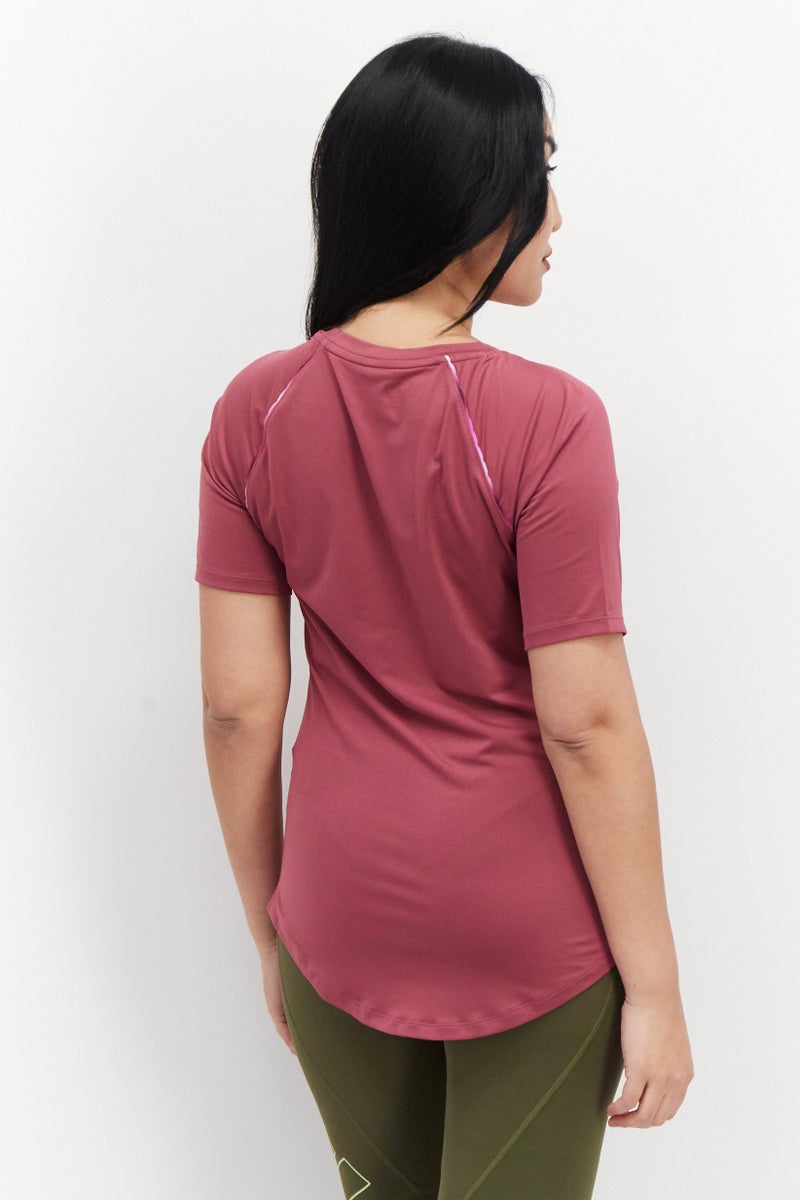 UNDER ARMOUR تي شيرت رياضي نسائي للياقة البدنية، بنفسجي - Image 4