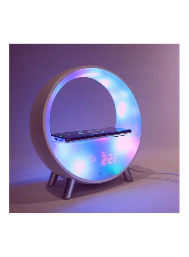 Smart Table Clock Color Therapy Lamp With Wireless Charger  - Image 3