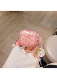 Suitable For AirPods 4 Headset Protective Cover Cartoon Shell Pattern For Apple1/2/3 Generation Pro2 Bluetooth Pendant Bracelet-Color:Shell Pattern Shell Pendant-pink Leopard-Model:AirPods (third Generation) Protective Cover