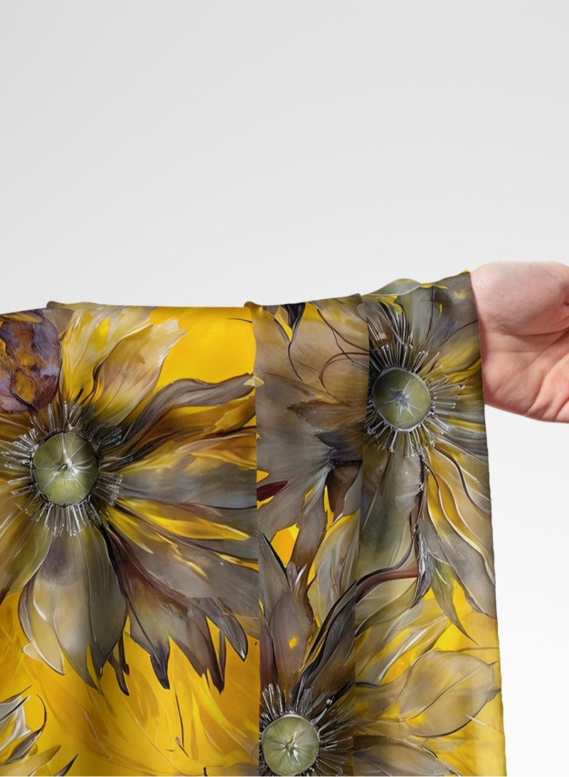 فيلاتو Ø¬Ù„Ø§Ø¨ÙŠØ© Ù…Ø®ÙˆÙŠØ± Ù…Ù† Ø§Ù„Ø­Ø±ÙŠØ± Ø¨Ø§Ù„Ù„ÙˆÙ† Ø§Ù„Ø£ØµÙ�Ø± ÙˆØ§Ù„Ø¨Ù†ÙŠ Ø§Ù„Ù…Ø²Ù‡Ø± Ù…Ù† "Ø§Ù„Ù„ÙŠÙ„ Ø£Ø±Ù…Ø§Ù†ÙŠ" Ø¨Ø§Ù„ÙŠØ§Ø±Ø¯Ø©ØŒ Ø¹Ø±Ø¶ 58 Ø¨ÙˆØµØ© - Image 1