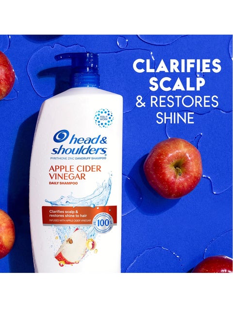 Head & Shoulders Dandruff Shampoo To Clarify Scalp Infused with Apple Cider Vinegar, 2 Count, 32.1 fluid ounces