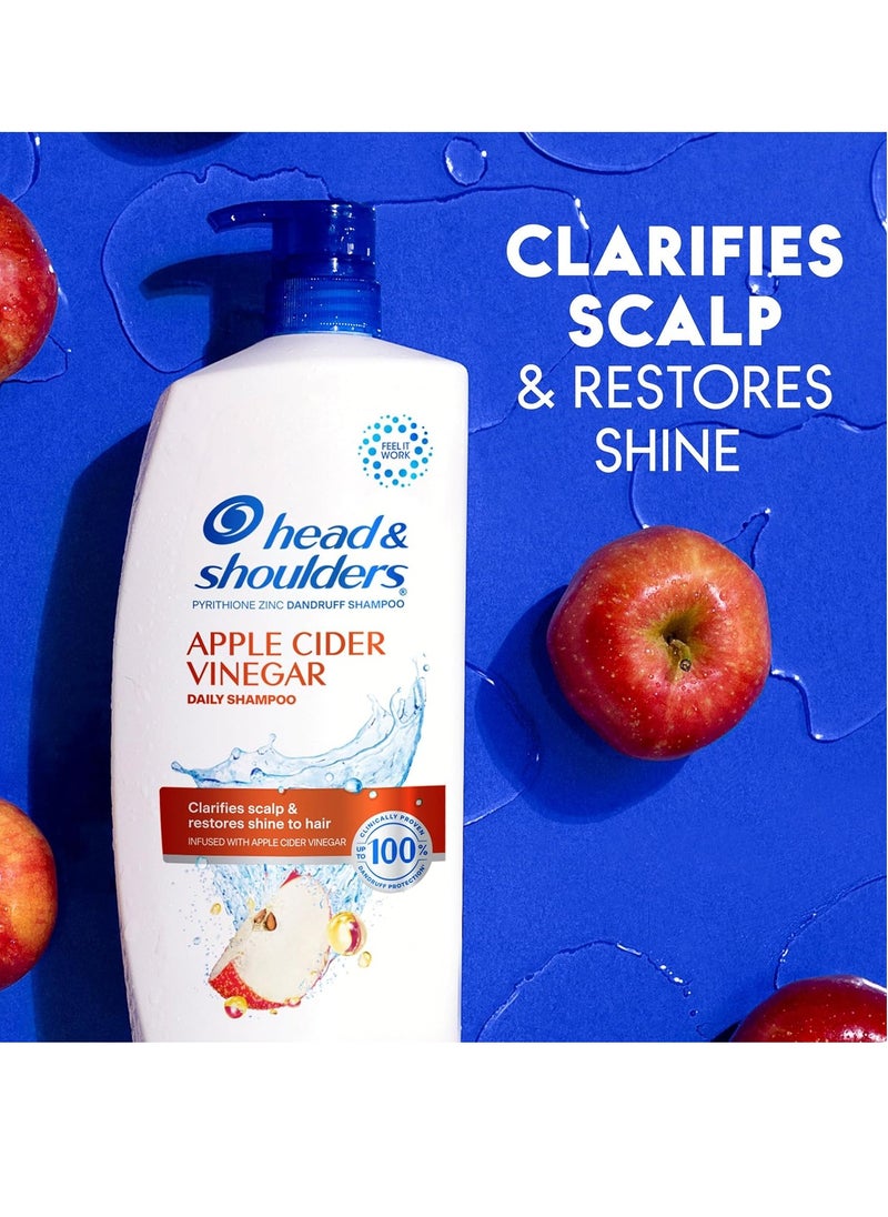 Head & Shoulders - Head & Shoulders Dandruff Shampoo To Clarify Scalp Infused with Apple Cider Vinegar, 2 Count, 32.1 fluid ounces - Image 1