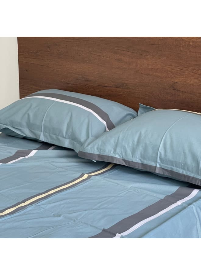 Mony Home Printed Bed Sheet Set Blue\Grey - Image 2