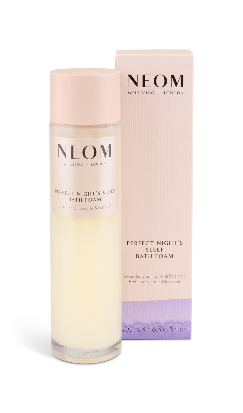NEOM Perfect Night's Sleep Bath Foam, 200ml I Lavender, Sweet Basil & Jasmine I 100% Natural Fragrances I 16 Other Essential Oils I Soothing Aloe and Sweet Almond Oil I Blended in The UK - Image 1