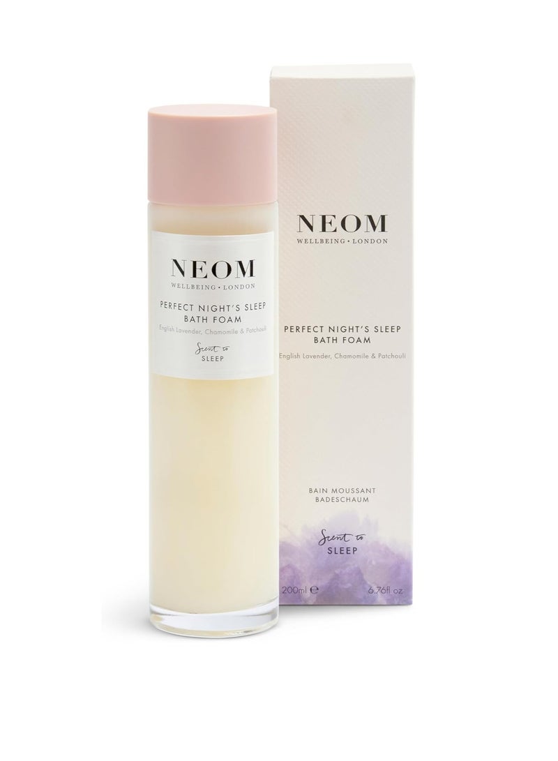 NEOM NEOM - Bath Foam | 6.76 Fl Oz (200ml) | Luxury Bubble Bath with Sleep Essential Oil | Lavender, Chamomile & Patchouli| 100% Natural Fragrances | Soften & Soothe | Signature Sleepy Scent - Image 1