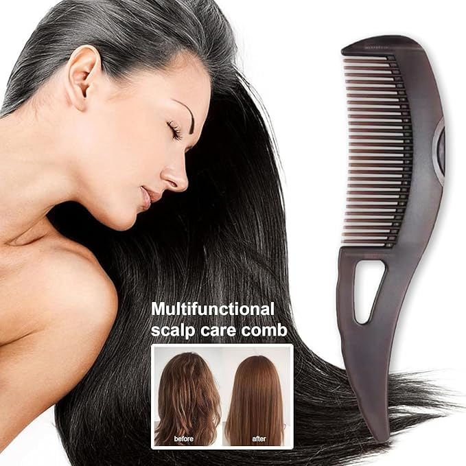 RIEO Hub RIEO Dandruff Comb Scalp Care Comb with Skin Scraping Handle for Women Men Hollow Tooth Hairbrush for Scalp MassageRefreshing and DandruffDirt Removal Reduce Scalp ItchingOil  - Image 4